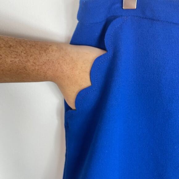 Banana Republic Blue Scalloped Mini Skirt Sz 14 - Picture 3 of 5
